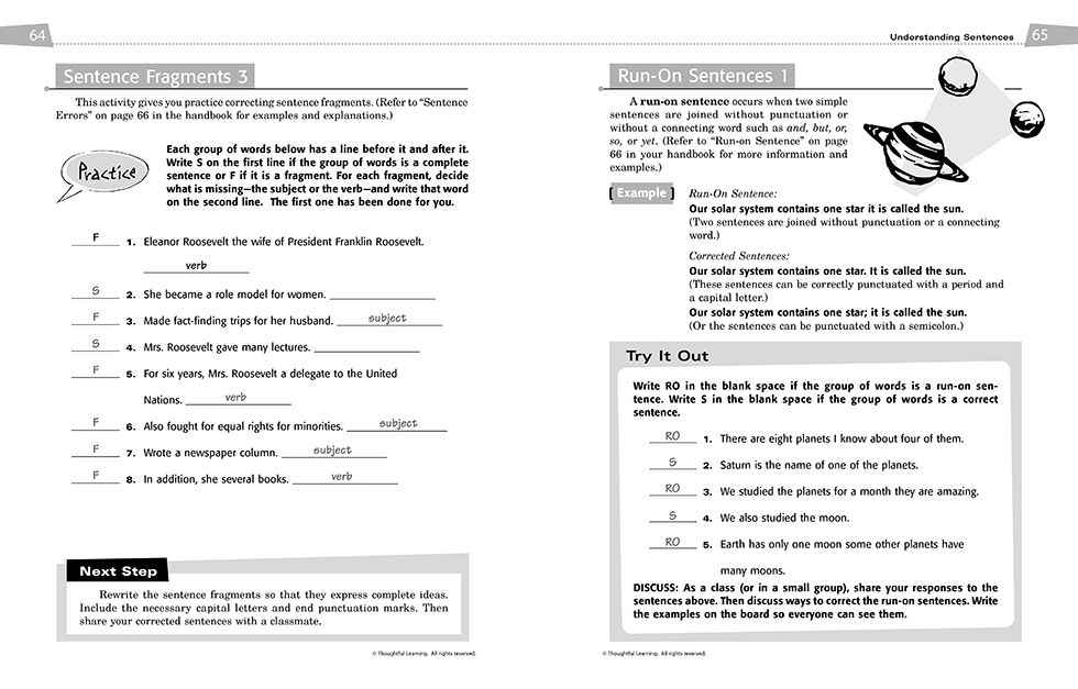 All Write SkillsBook Teacher's Edition pages 64 and 65