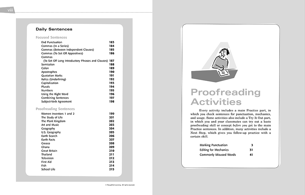 All Write SkillsBook Teacher's Edition pages viii and 1