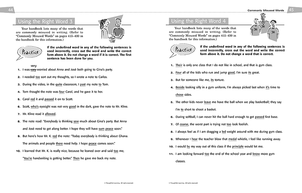 All Write Skillsbook pages 44 and 45