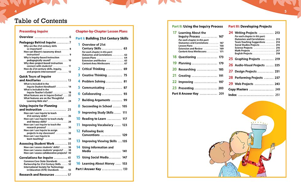 Inquire Elementary Teachers Guide Pages 4 and 5