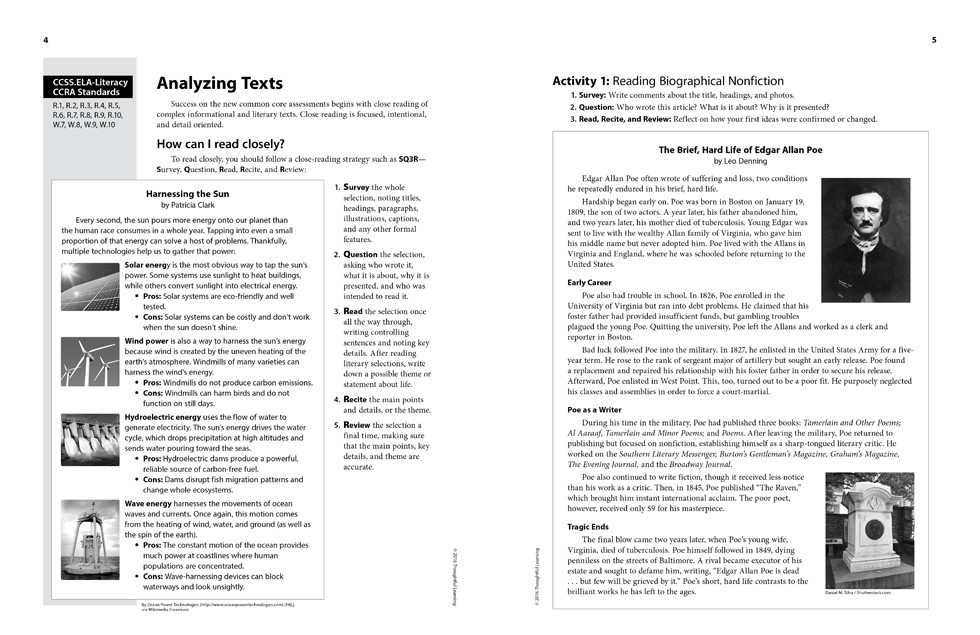 Shifting to the Common Core English/Language Arts (Grades 6-8) page 4 and 5