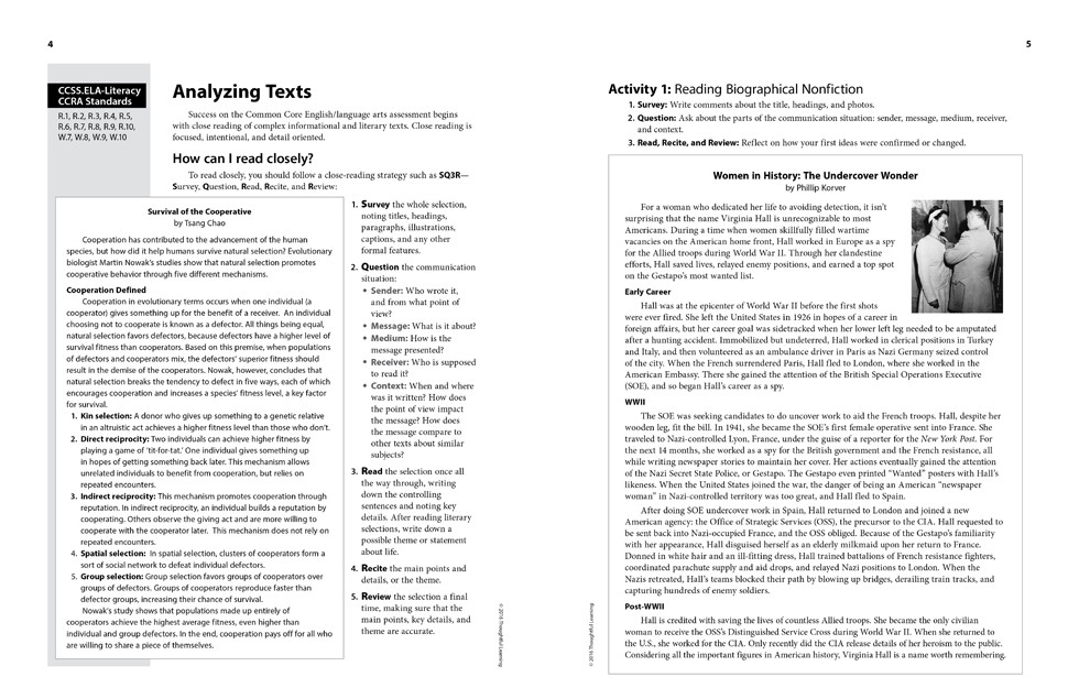 Shifting to the Common Core English/Language Arts (Grades 9-12) Page 4 and 5