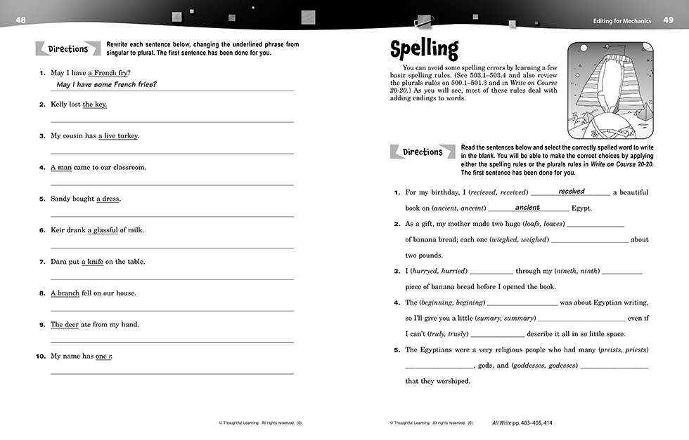 Write on Course 20-20 SkillsBook (6) pages 48 and 49
