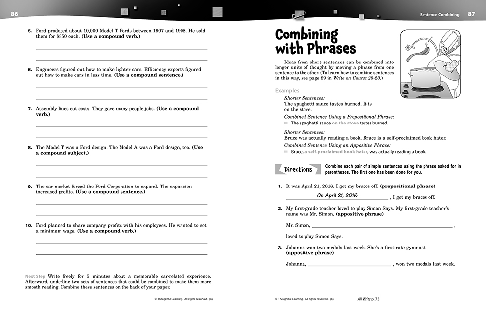 Write on Course 20-20 SkillsBook (6) pages 86 and 87