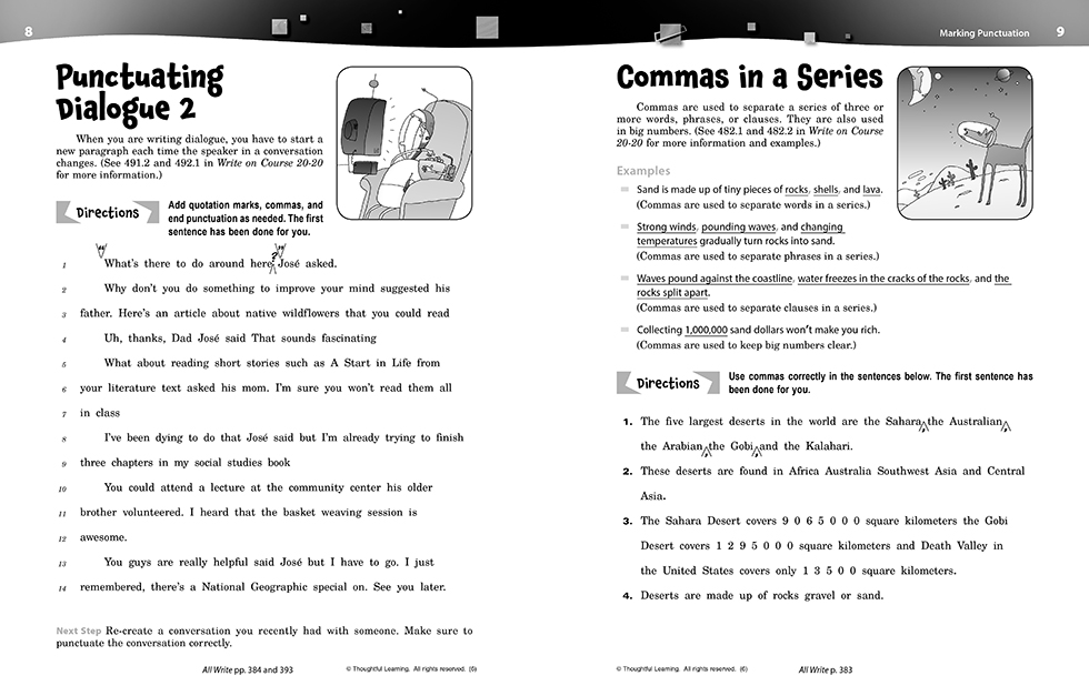 Write on Course 20-20 SkillsBook (6) pages 8 and 9