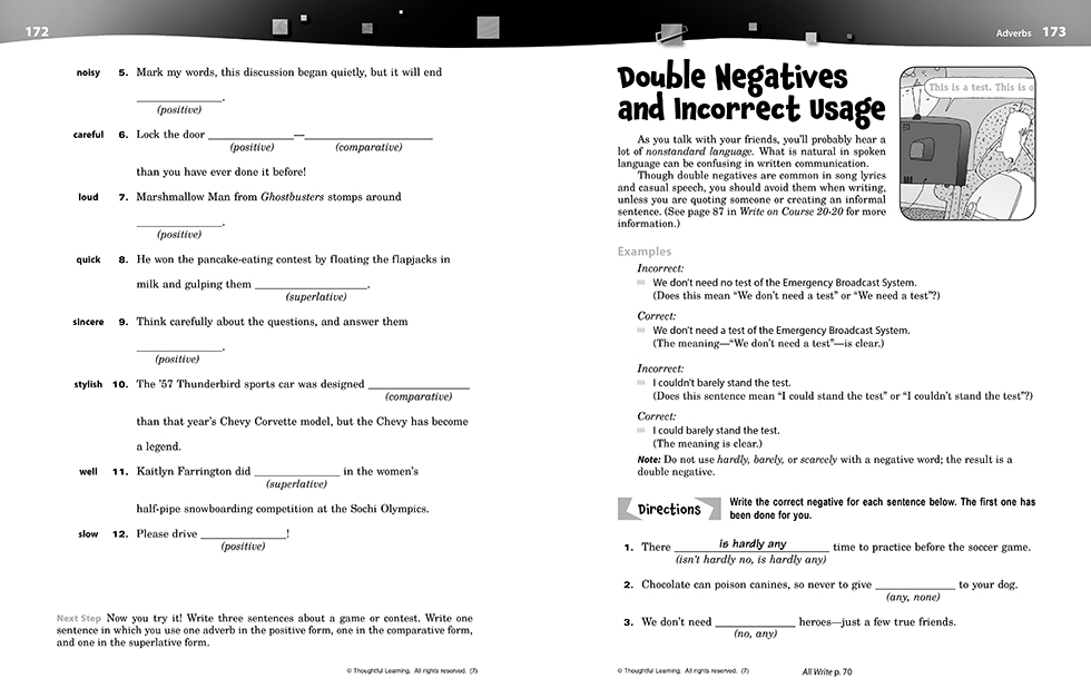 Write on Course 20-20 SkillsBook (7) pages 172 and 173