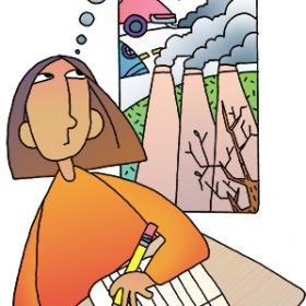Using Perspective Shifting to Persuade Readers illustration of girl writing and thinking