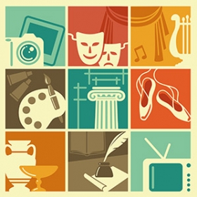 Vintage symbols of various arts Vintage symbols of various arts