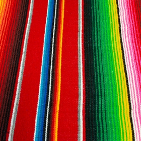 Colorful fabric from a southwestern rug