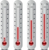 illustration of thermometers with different levels