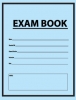 Photo of a blue exam book