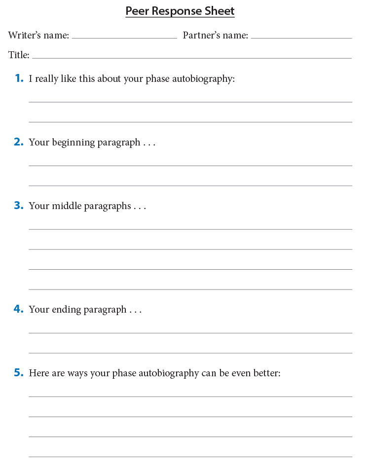 Peer Response Sheet